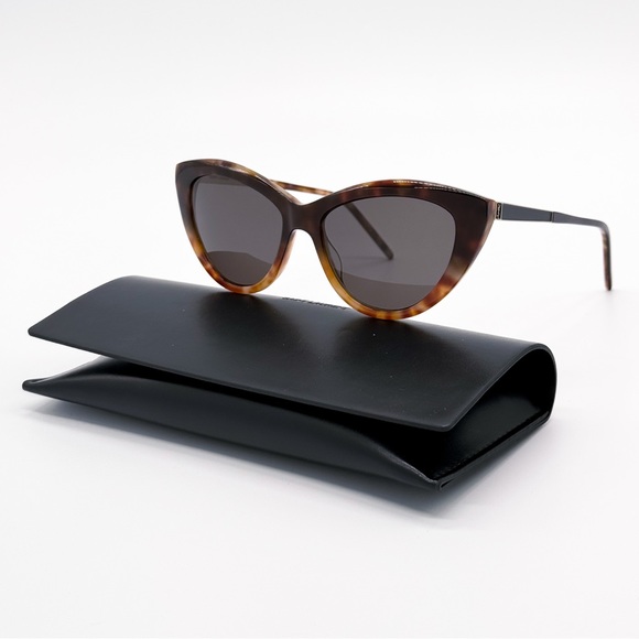 NEW SAINT LAURENT SL M81 004 WOMEN SUNGLASSES SLM81 BROWN GREY EYEWEAR - Picture 2 of 10